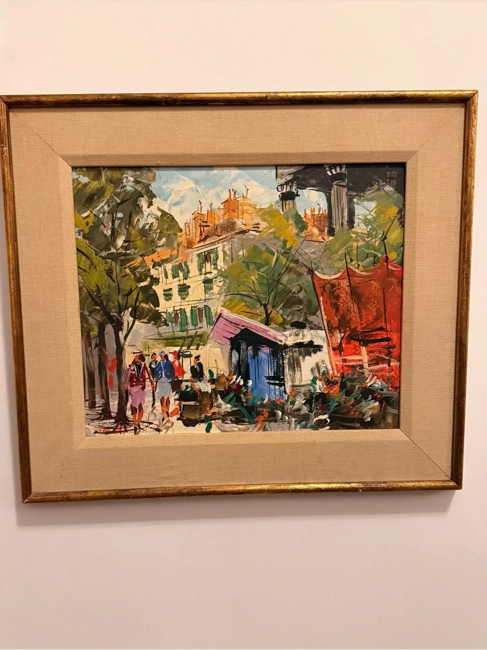 Framed Impressionist Cityscape Painting - Multicolor - Picture 1 of 6